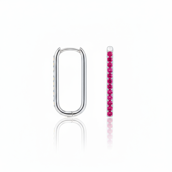 Linea Trace Earrings – Red Ruby