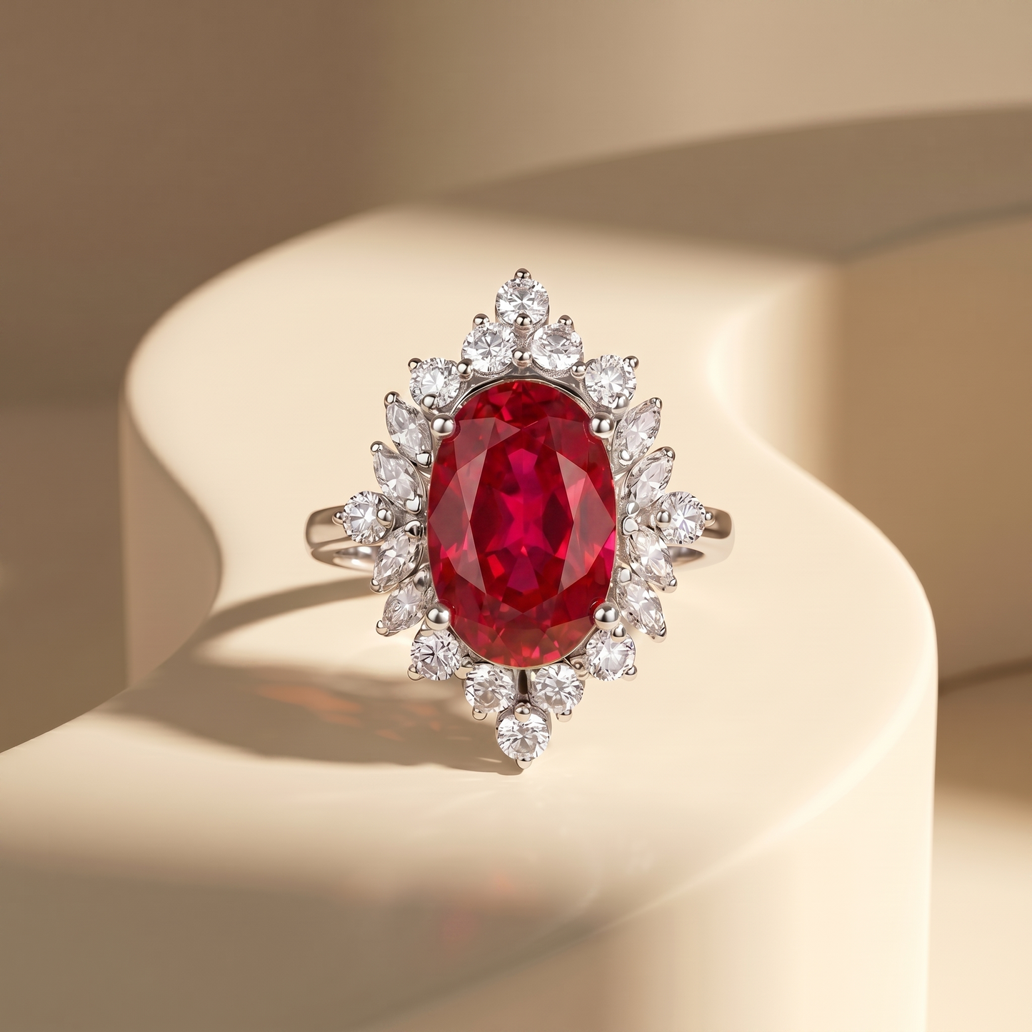 Velara Crown Ring – Red Ruby