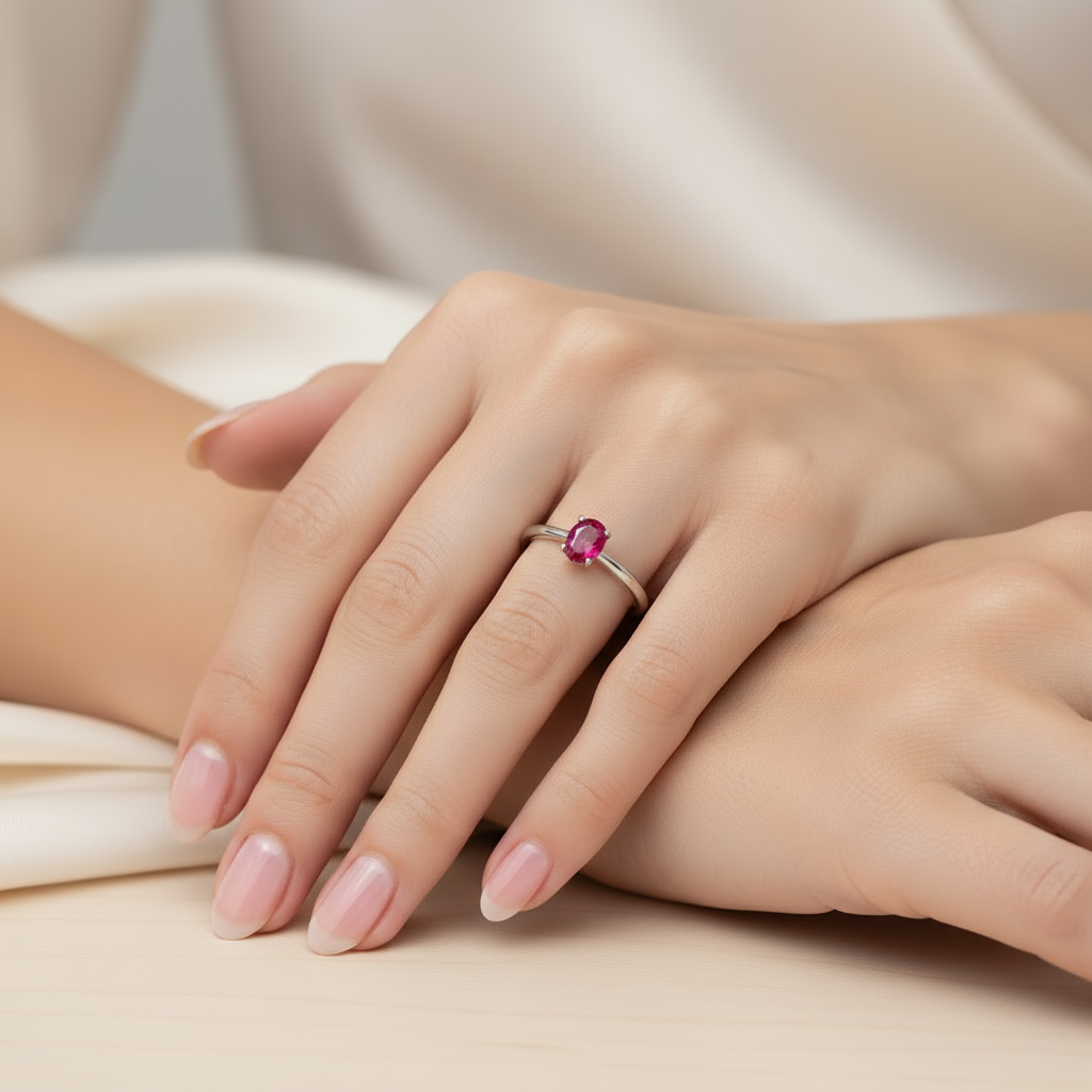Velara Solitaire Ring – Red Ruby