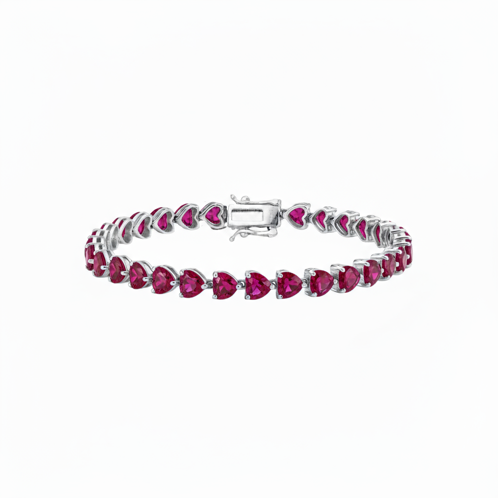 Amore Tennis Bracelet – Red Ruby
