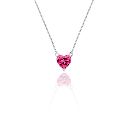 Amore Mini Solitaire Necklace – Red Ruby