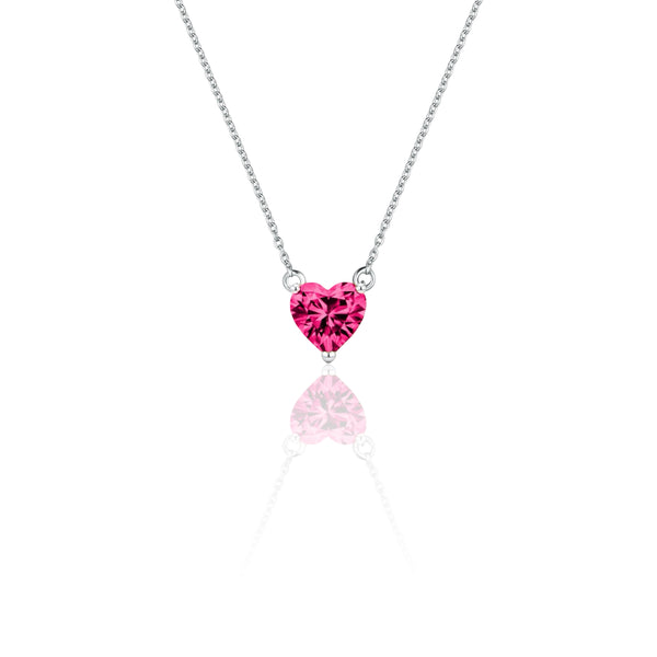 Amore Mini Solitaire Necklace – Red Ruby