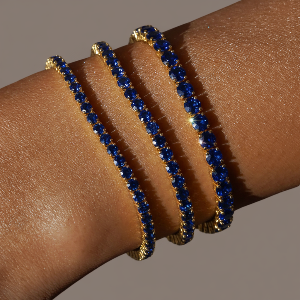 Juno Mini Tennis Bracelet – Blue Sapphire