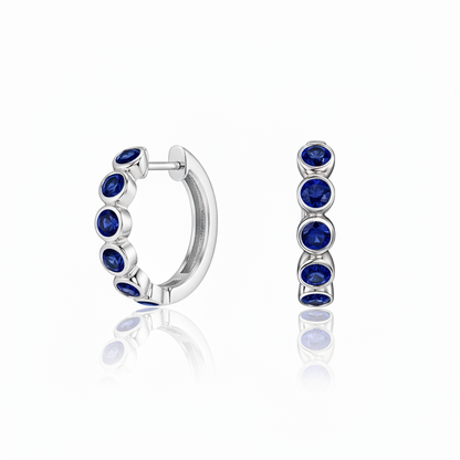 Forma Mini Hoop Earrings – Blue Sapphire