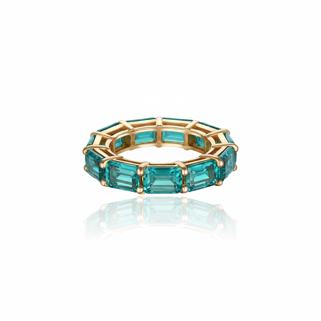 Nexus Tennis Ring – Teal Blue Spinel