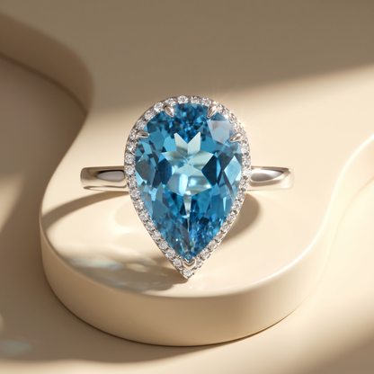 Nova Principessa Ring – Teal Blue Spinel