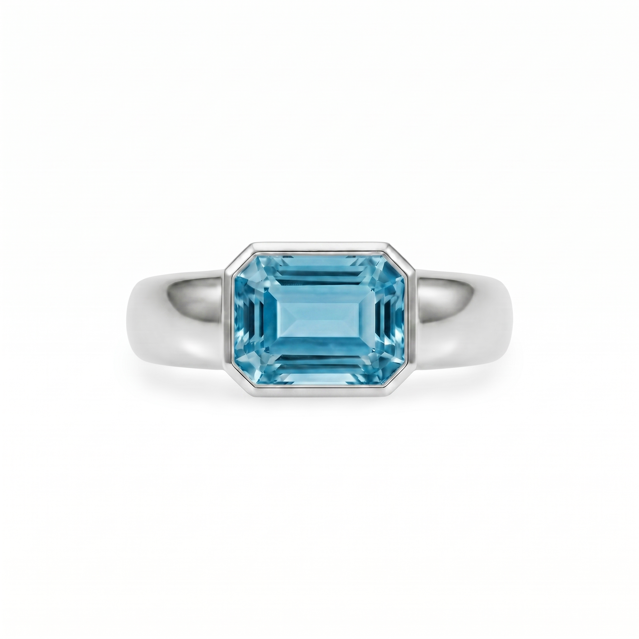 Nexus Lateral Solitaire Ring – Teal Blue Spinel