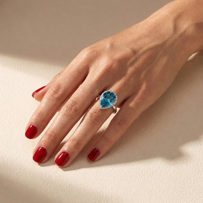 Nova Principessa Ring – Teal Blue Spinel