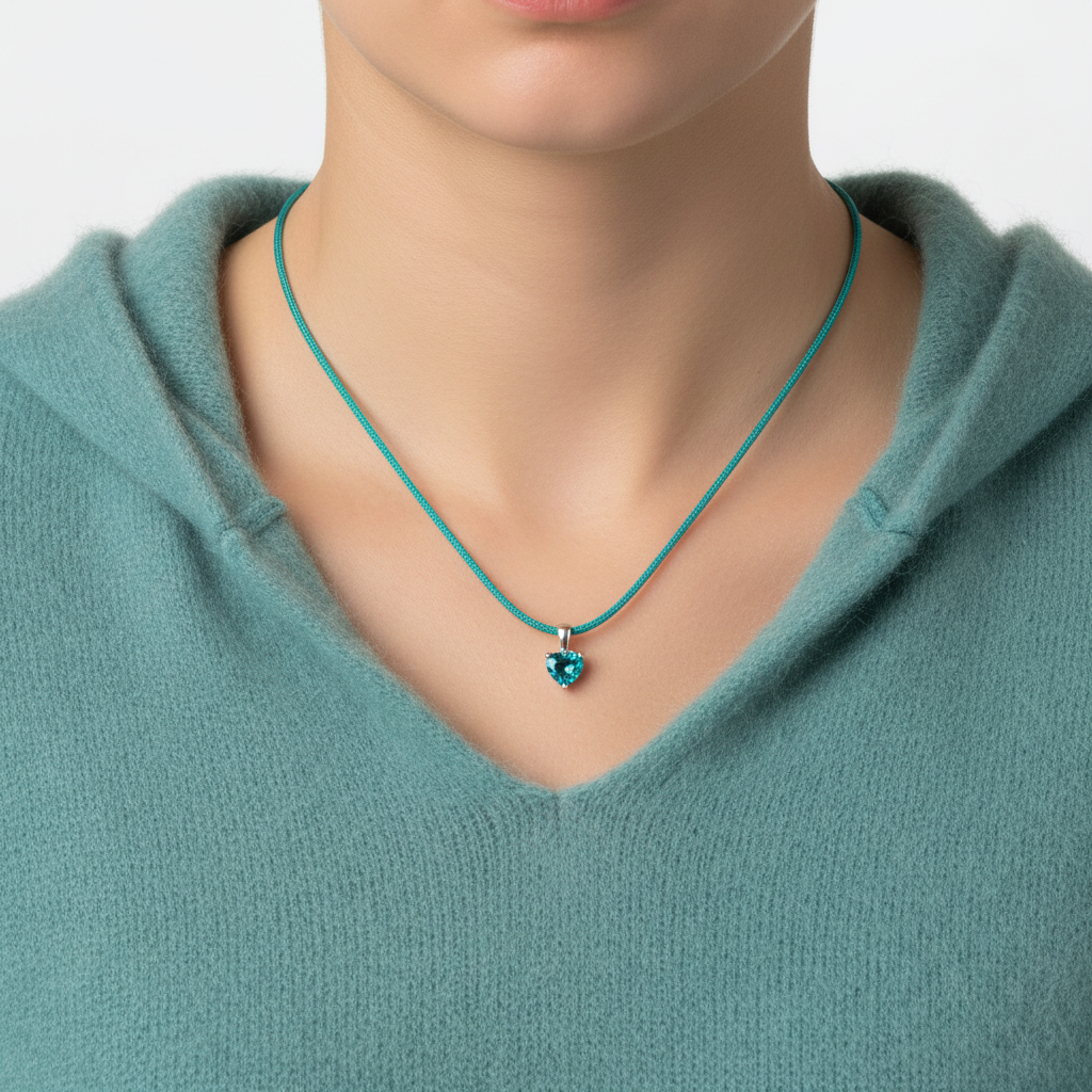 Amore Maxi Solitaire Necklace – Teal Blue Spinel