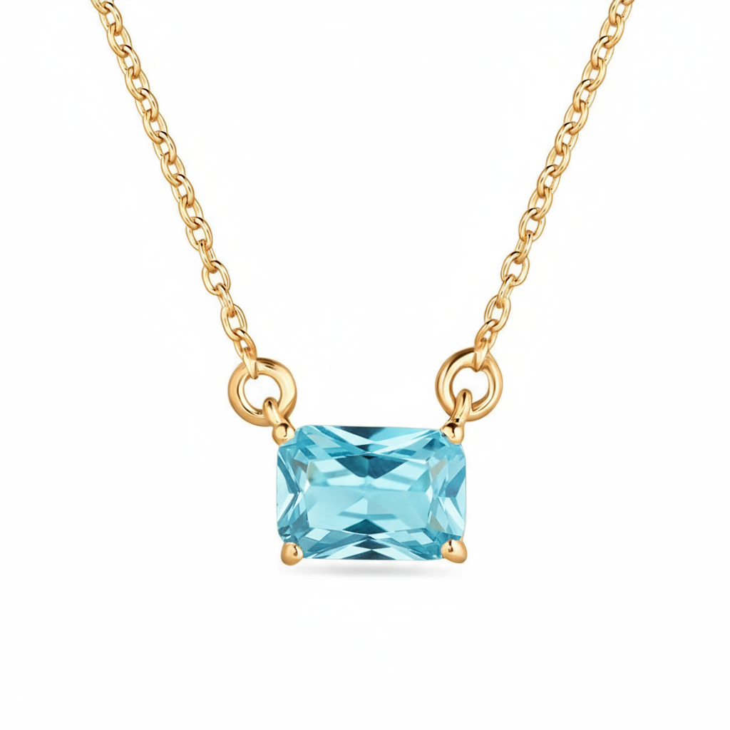Nexus Solitaire Necklace – Teal Blue Spinel