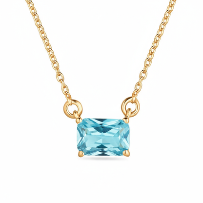 Nexus Solitaire Necklace – Teal Blue Spinel