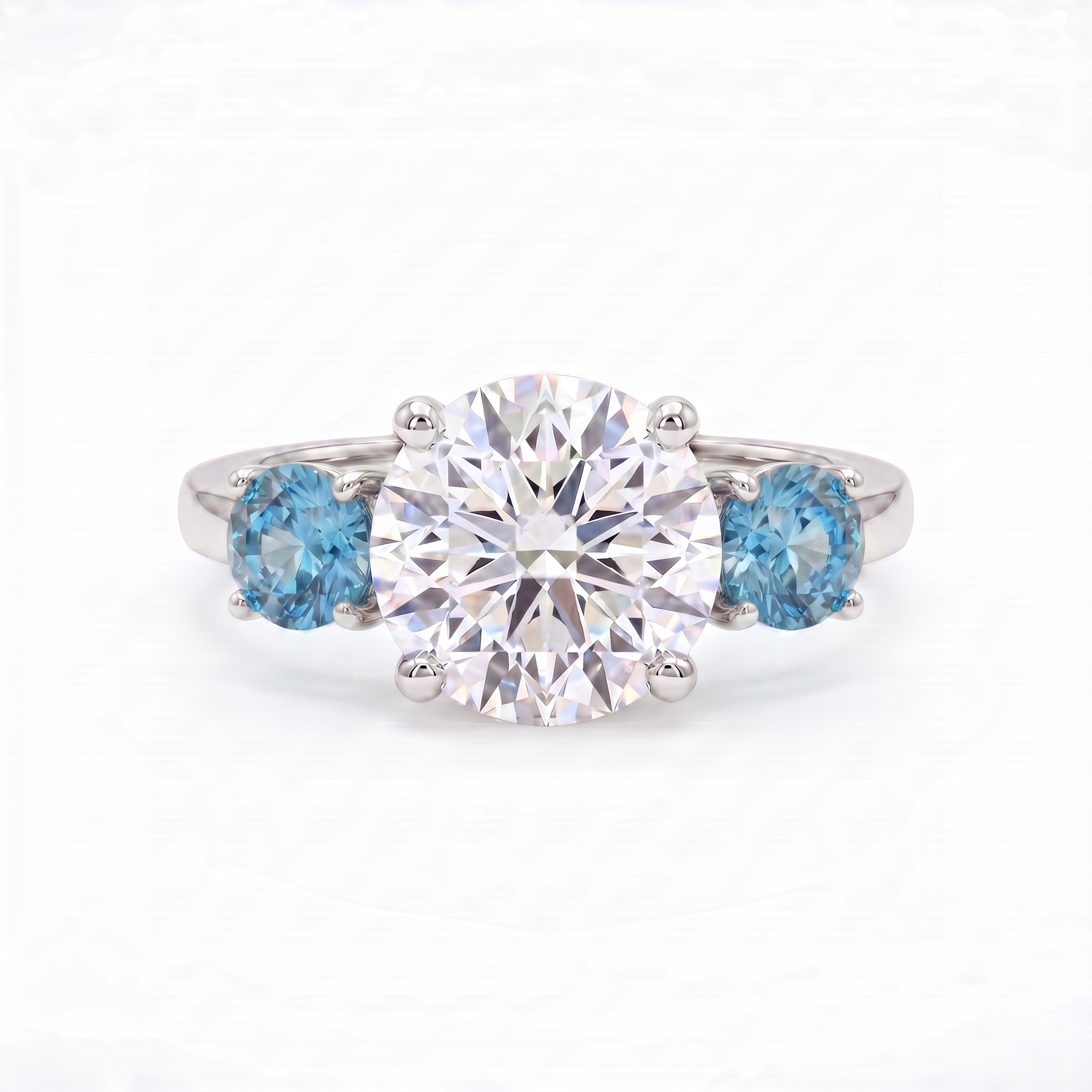 Juno Trilogy Ring – Teal Blue Spinel