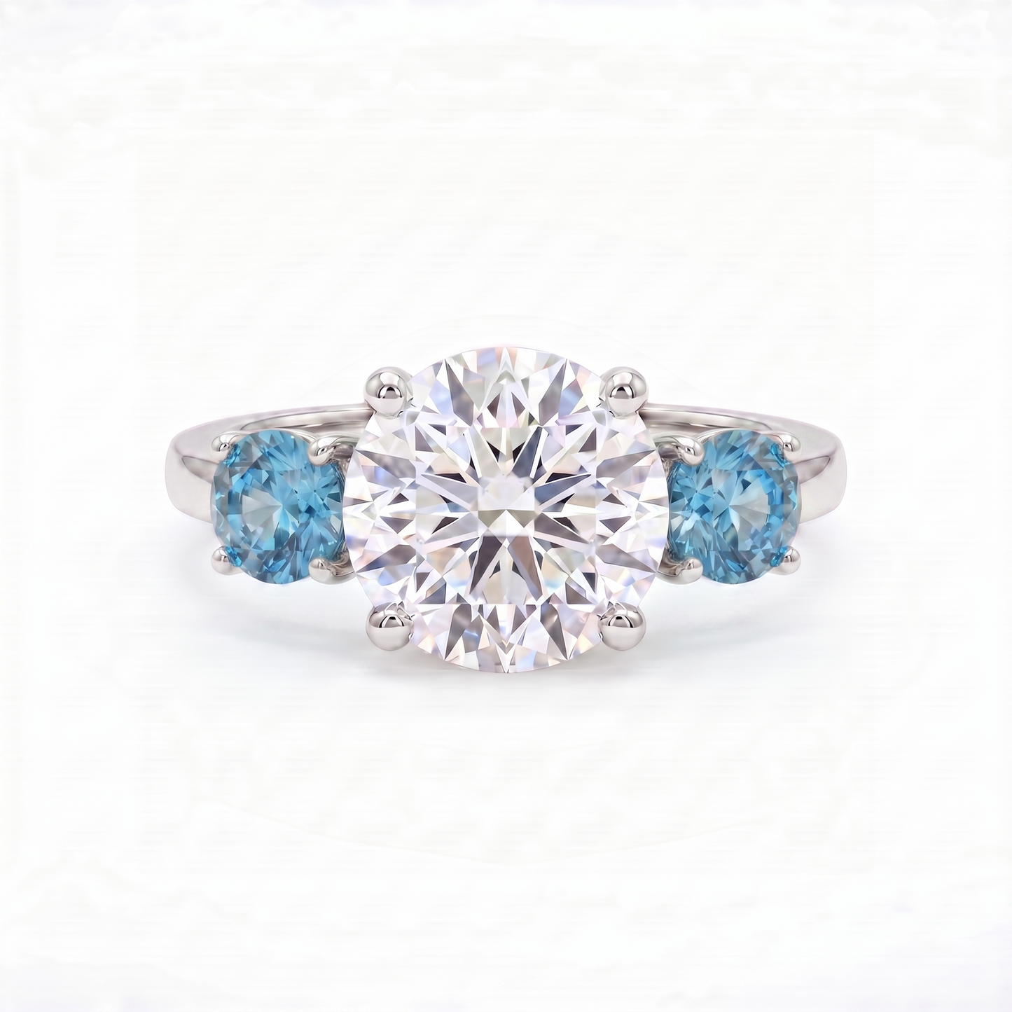 Juno Trilogy Ring – Teal Blue Spinel