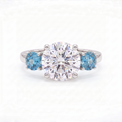 Juno Trilogy Ring – Teal Blue Spinel