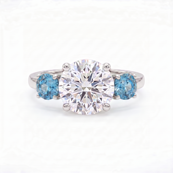 Juno Trilogy Ring – Teal Blue Spinel