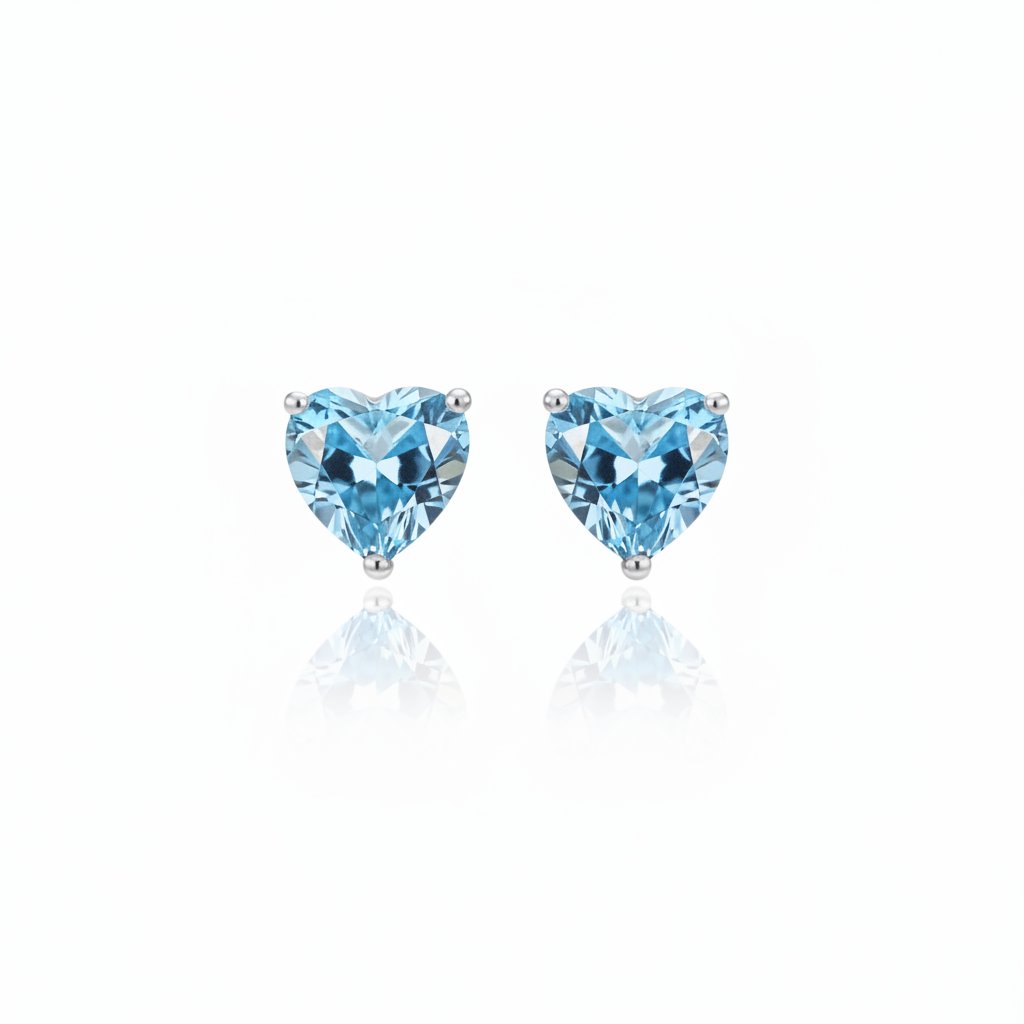 Amore Stud Earrings – Teal Blue Spinel