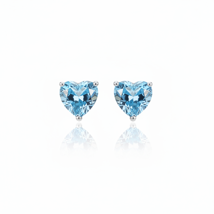 Amore Stud Earrings – Teal Blue Spinel
