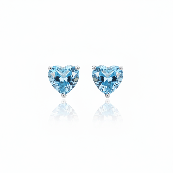 Amore Stud Earrings – Teal Blue Spinel