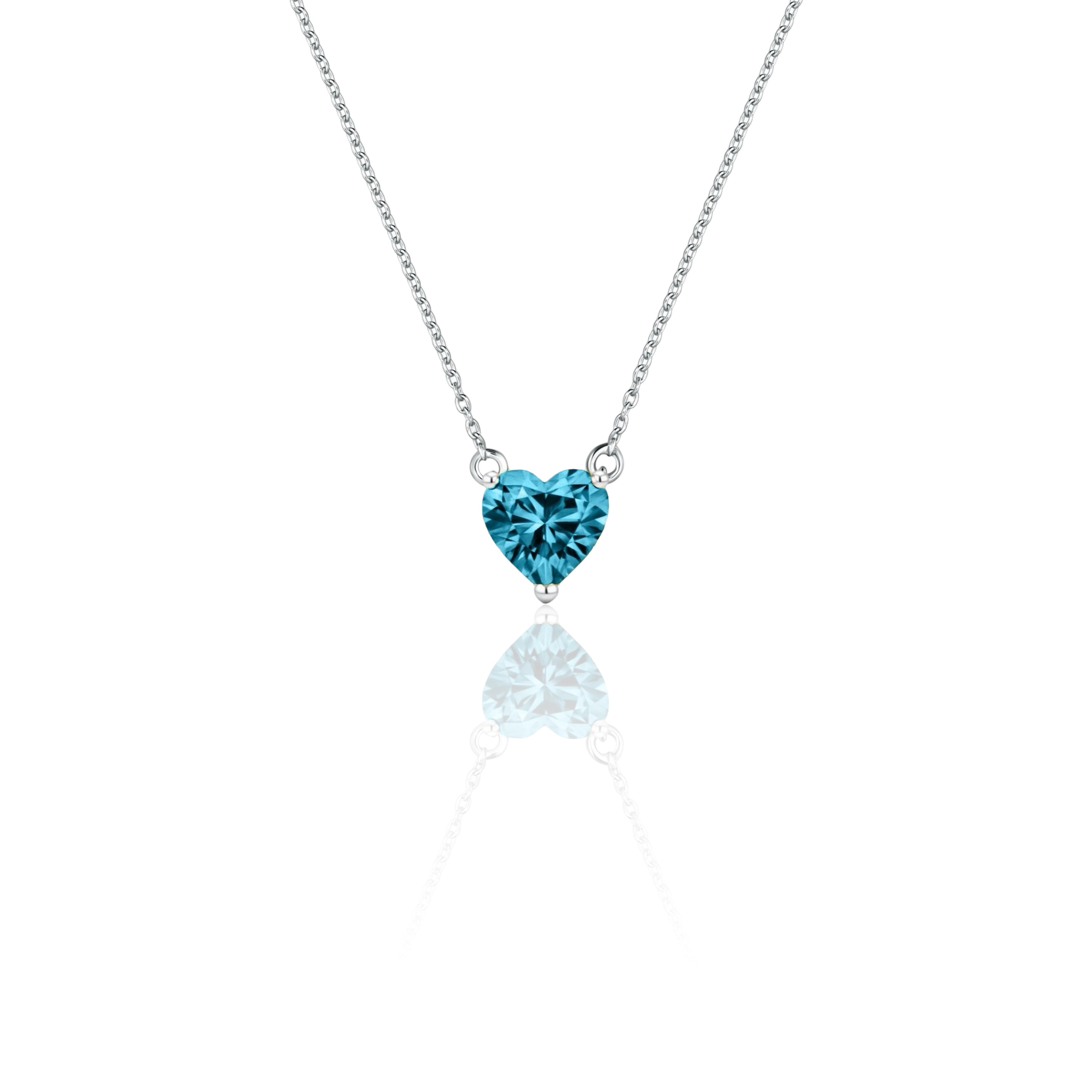 Amore Maxi Solitaire Necklace – Teal Blue Spinel