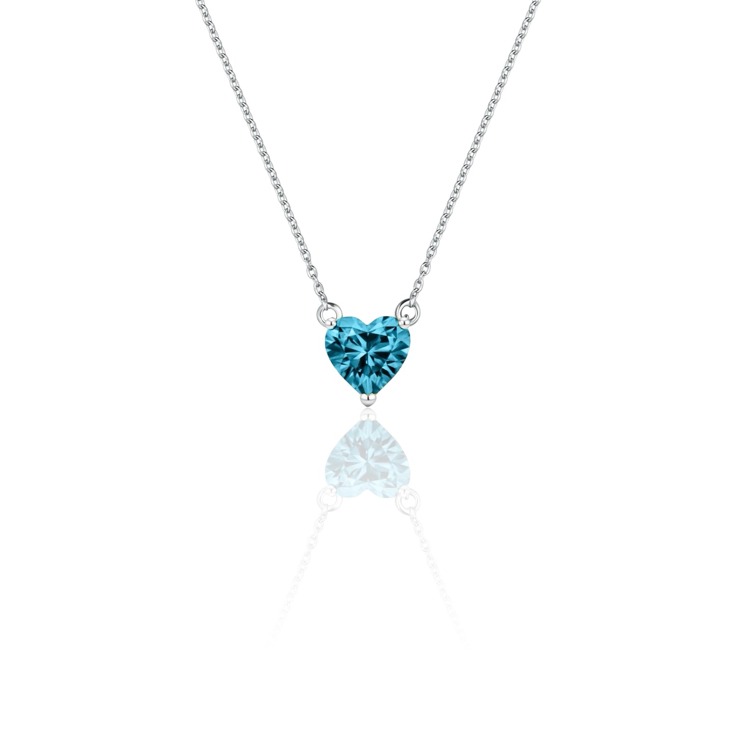 Amore Mini Solitaire Necklace – Teal Blue Spinel