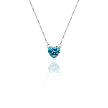 Amore Mini Solitaire Necklace – Teal Blue Spinel