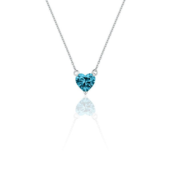 Amore Mini Solitaire Necklace – Teal Blue Spinel