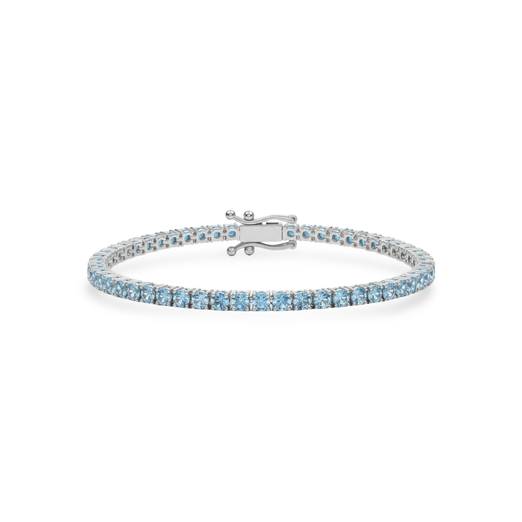 Juno Midi Tennis Bracelet – Teal Blue Spinel