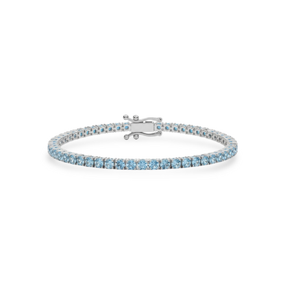 Juno Midi Tennis Bracelet – Teal Blue Spinel