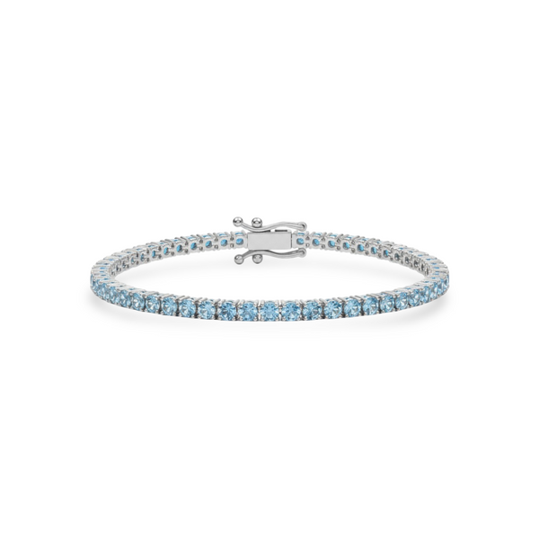 Juno Midi Tennis Bracelet – Teal Blue Spinel