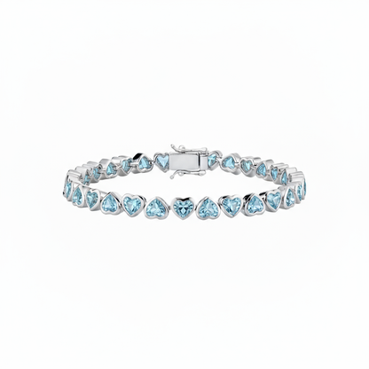 Amore Frame Tennis Bracelet – Teal Blue Spinel
