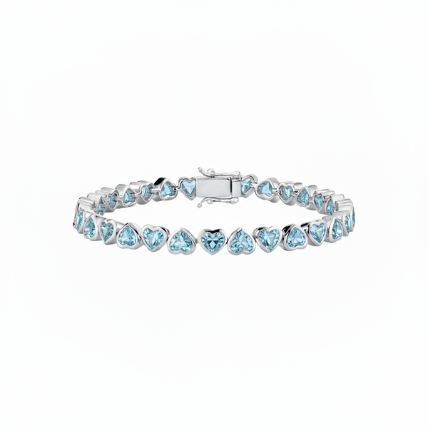 Amore Frame Tennis Bracelet – Teal Blue Spinel