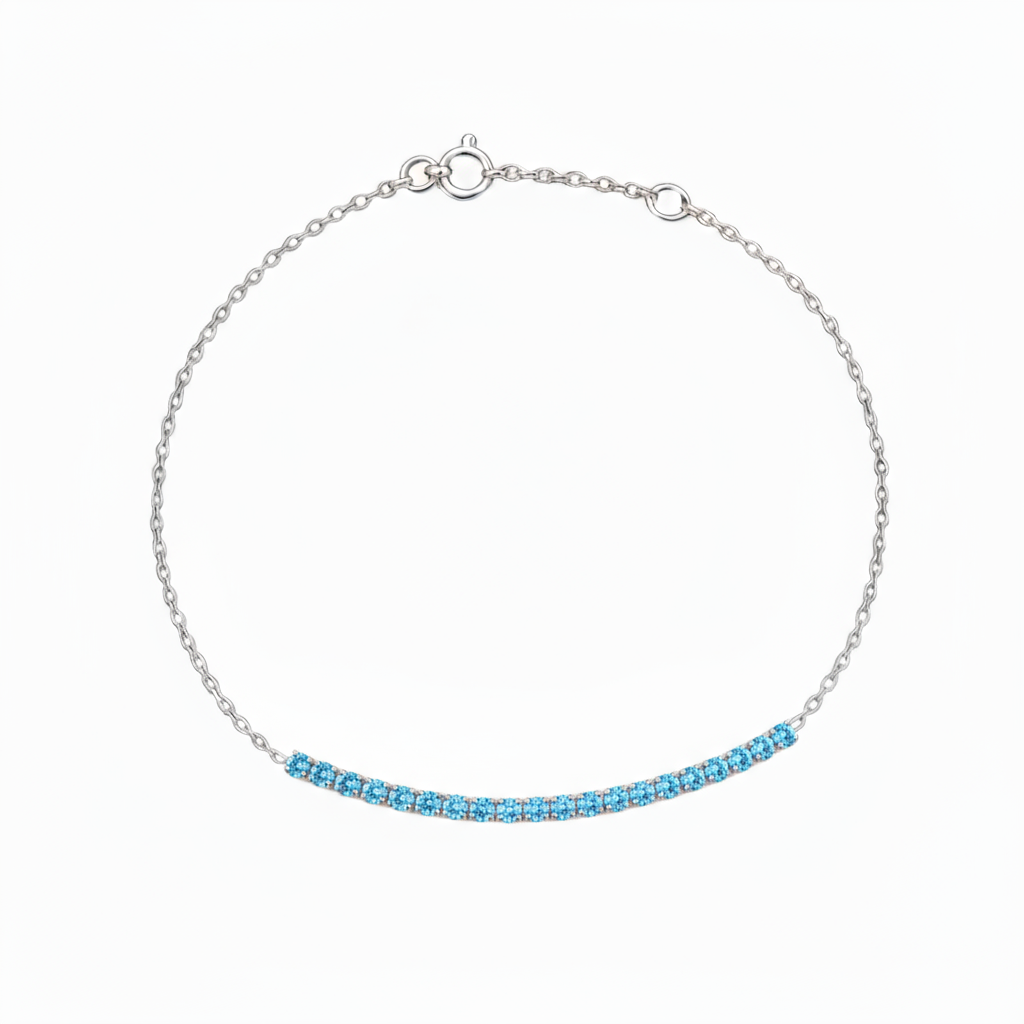 Juno Half Tennis Bracelet – Teal Blue Spinel