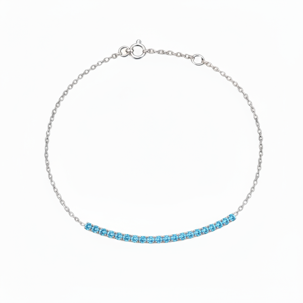 Juno Half Tennis Bracelet – Teal Blue Spinel