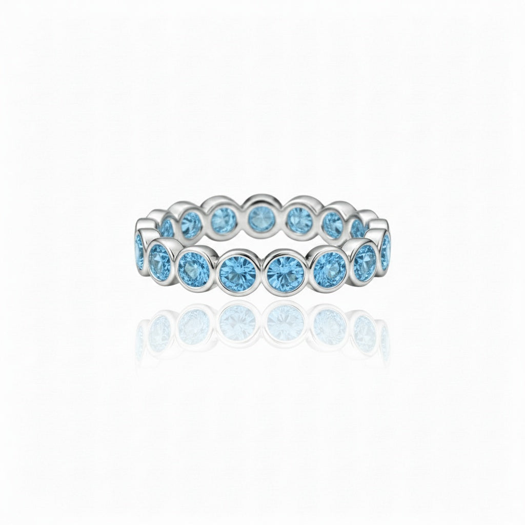 Forma Eternity Ring – Teal Blue Spinel