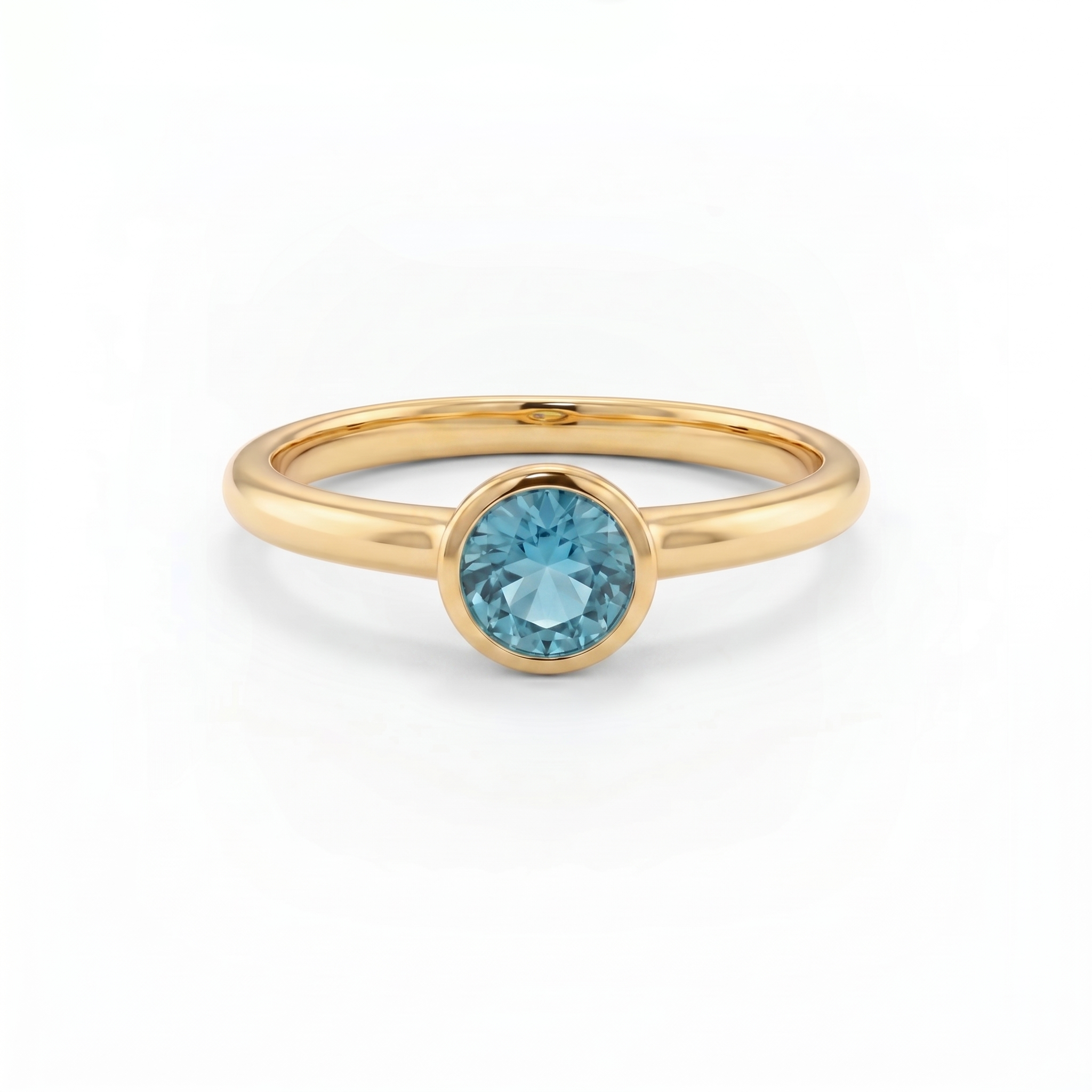 Forma Solitaire Ring – Teal Blue Spinel