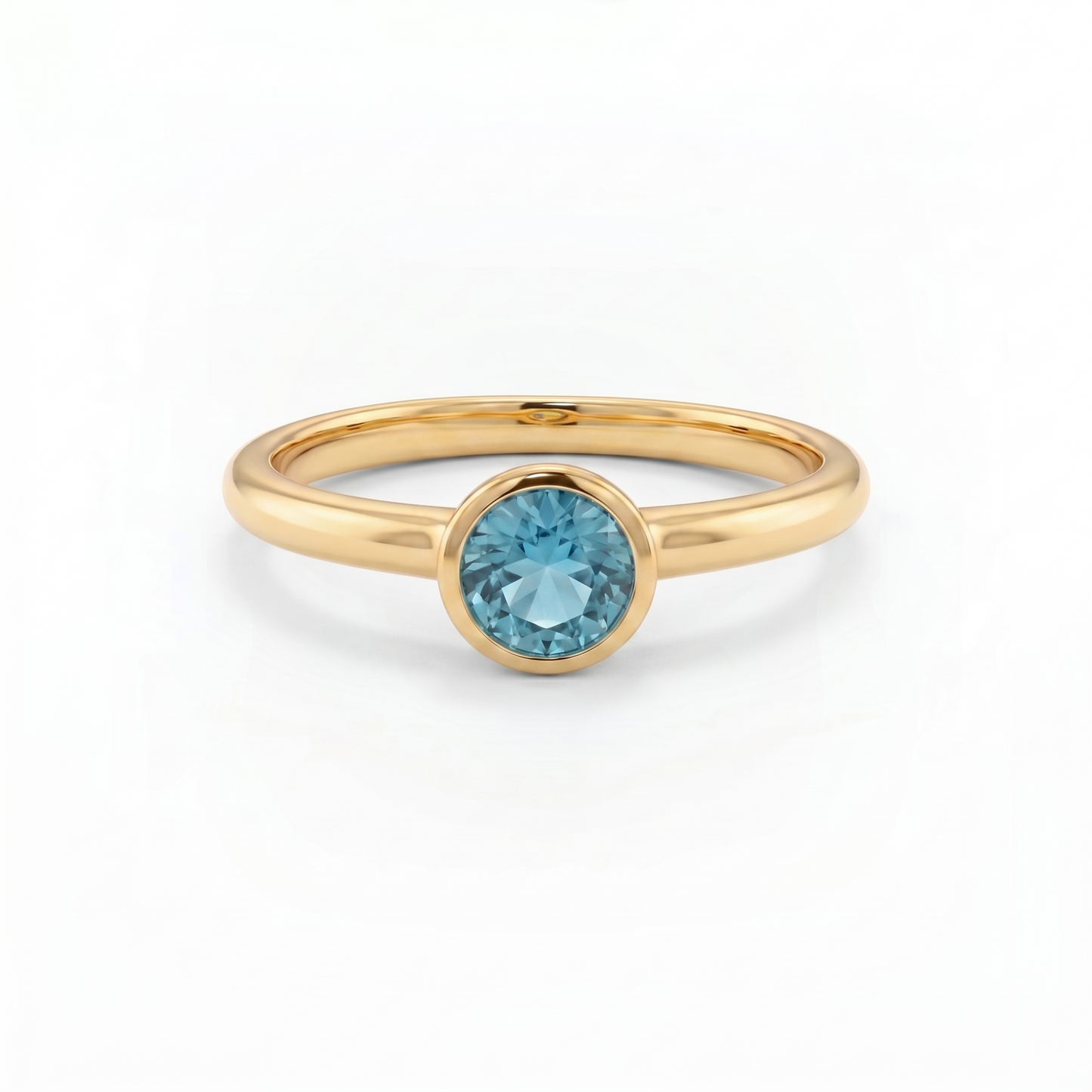 Forma Solitaire Ring – Teal Blue Spinel