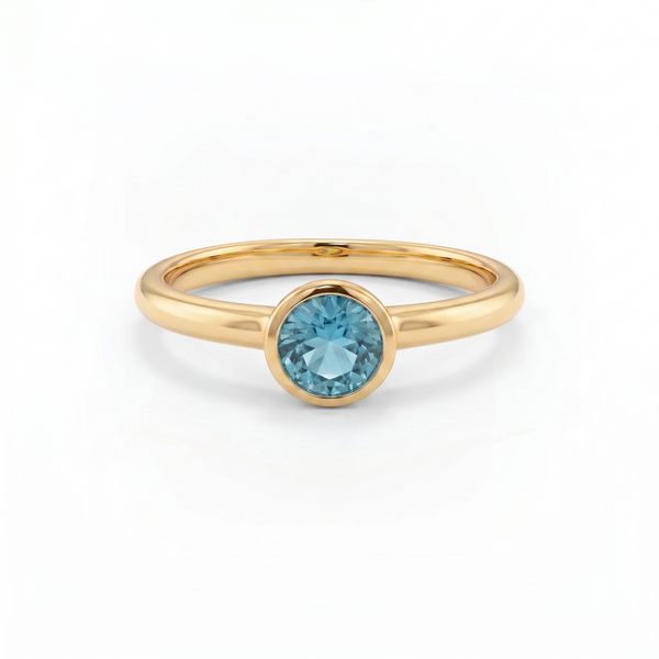 Forma Solitaire Ring – Teal Blue Spinel