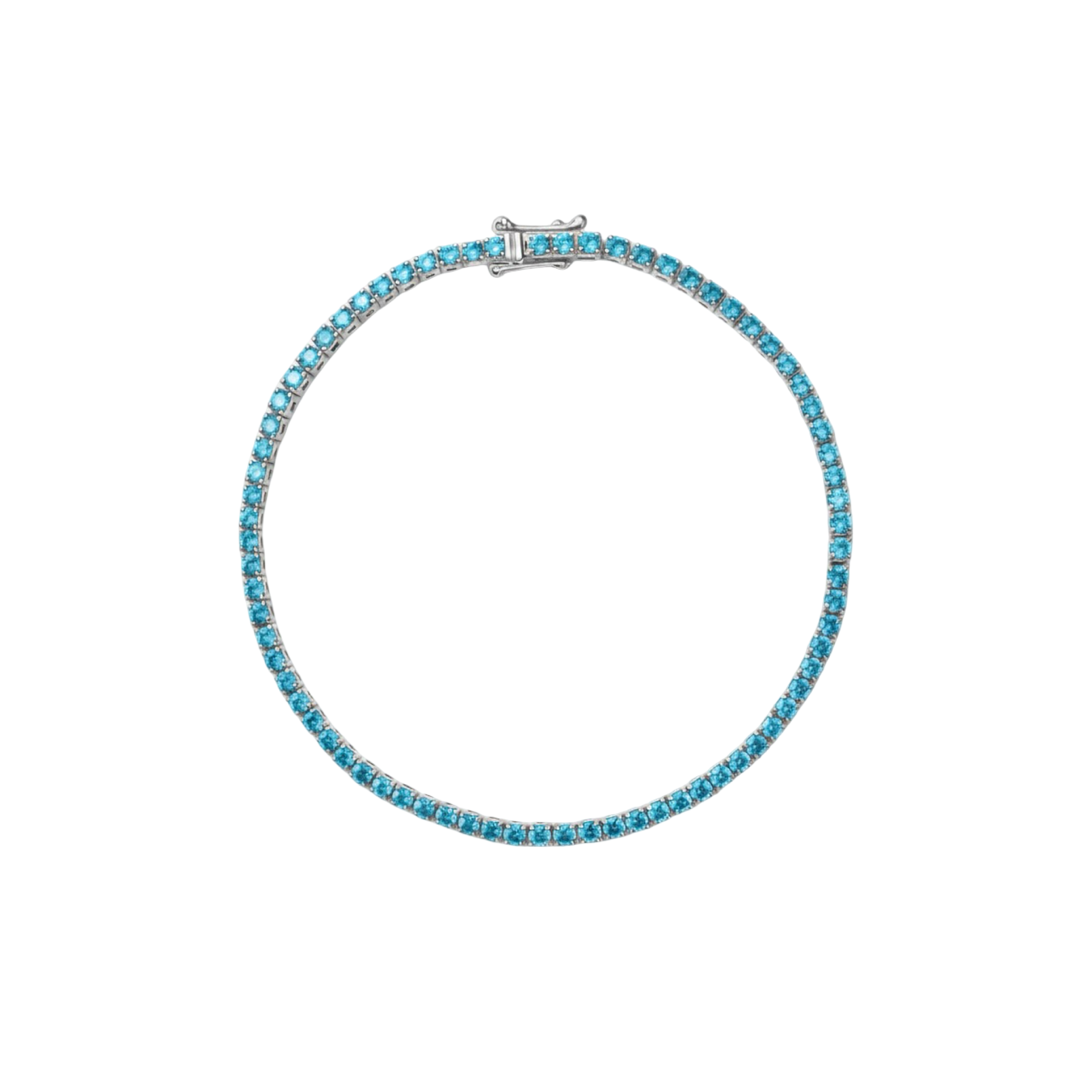 Juno Mini Tennis Bracelet – Teal Blue Spinel