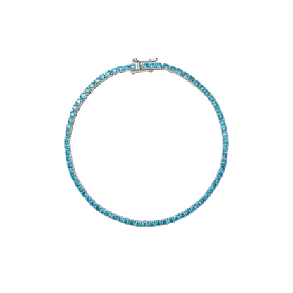 Juno Mini Tennis Bracelet – Teal Blue Spinel