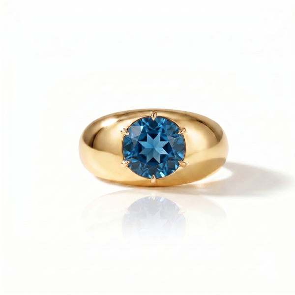 Juno Grand Dome Ring – Teal Blue Spinel