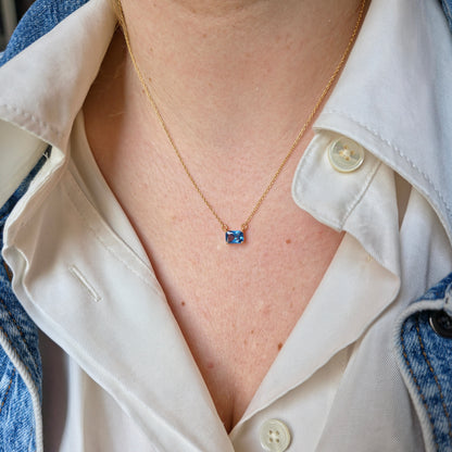 Nexus Solitaire Necklace – Teal Blue Spinel