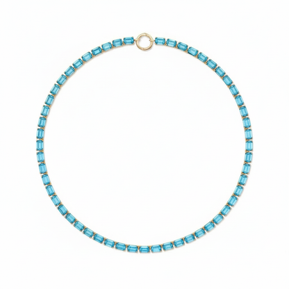 Nexus Tennis Necklace – Teal Blue Spinel