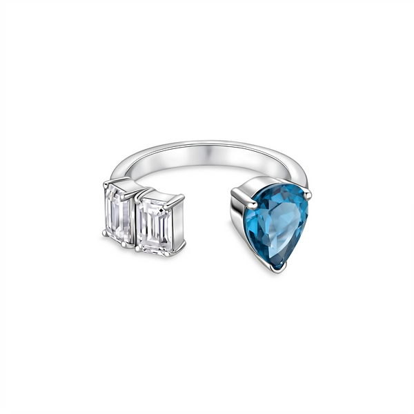 Nova Open Ring – Teal Blue Spinel