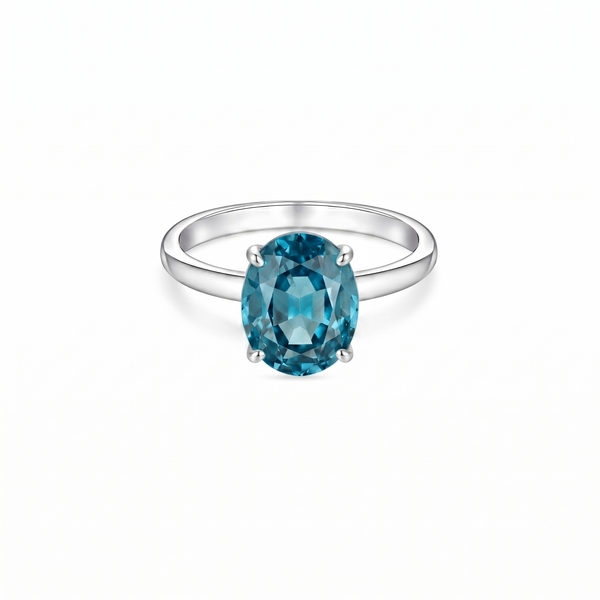 Velara Signature Ring – Teal Blue Spinel