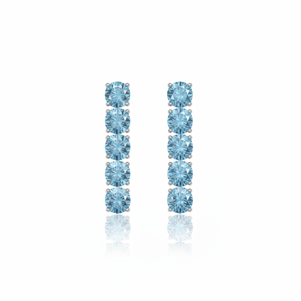 Juno Tennis Charm Earrings – Teal Blue Spinel