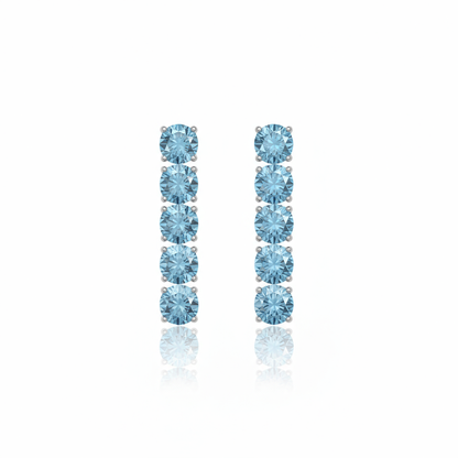 Juno Tennis Charm Earrings – Teal Blue Spinel