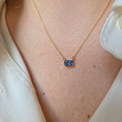 Nexus Solitaire Necklace – Teal Blue Spinel