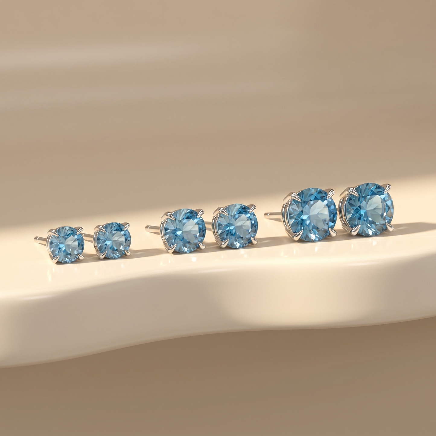 Juno Stud Earrings – Teal Blue Spinel