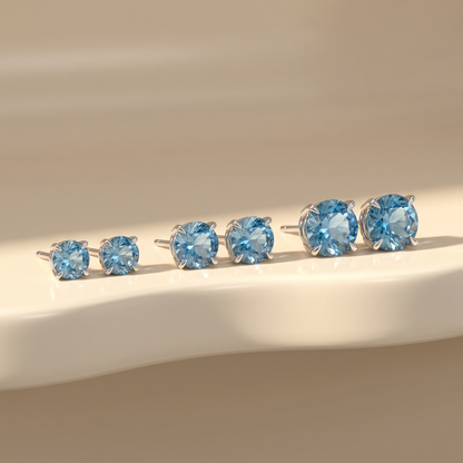 Juno Stud Earrings – Teal Blue Spinel