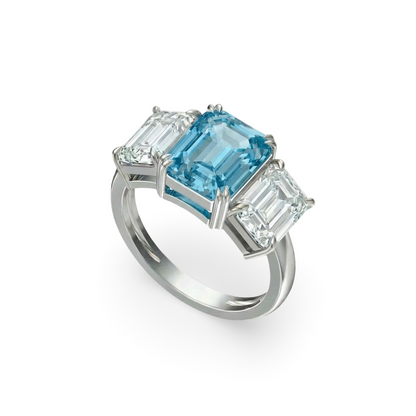 Nexus Trilogy Ring – Teal Blue Spinel